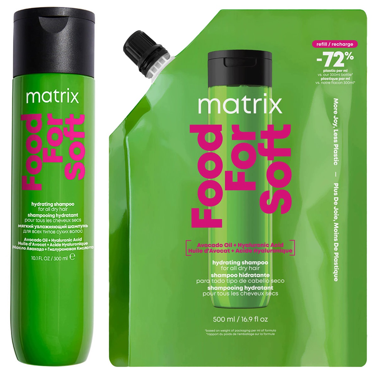 Matrix Food For Soft zestaw do włosów suchych szampon 300 ml refill 500 ml