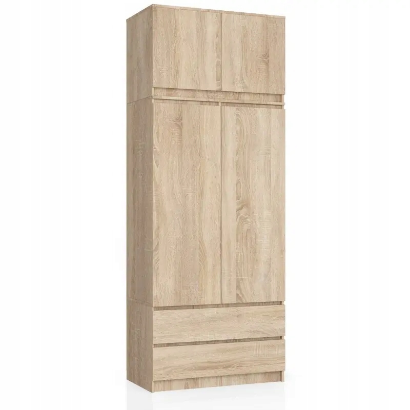 

Szafa Garderoba S 90cm 2D 2SZ Sonoma Nadstawka