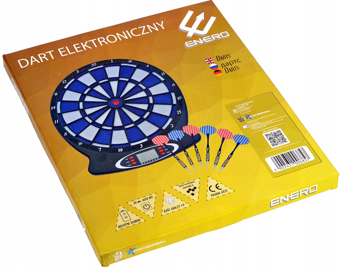 ELEKTRONICZNA TARCZA DO GRY W RZUTKI DART + LOTKI Marka Enero