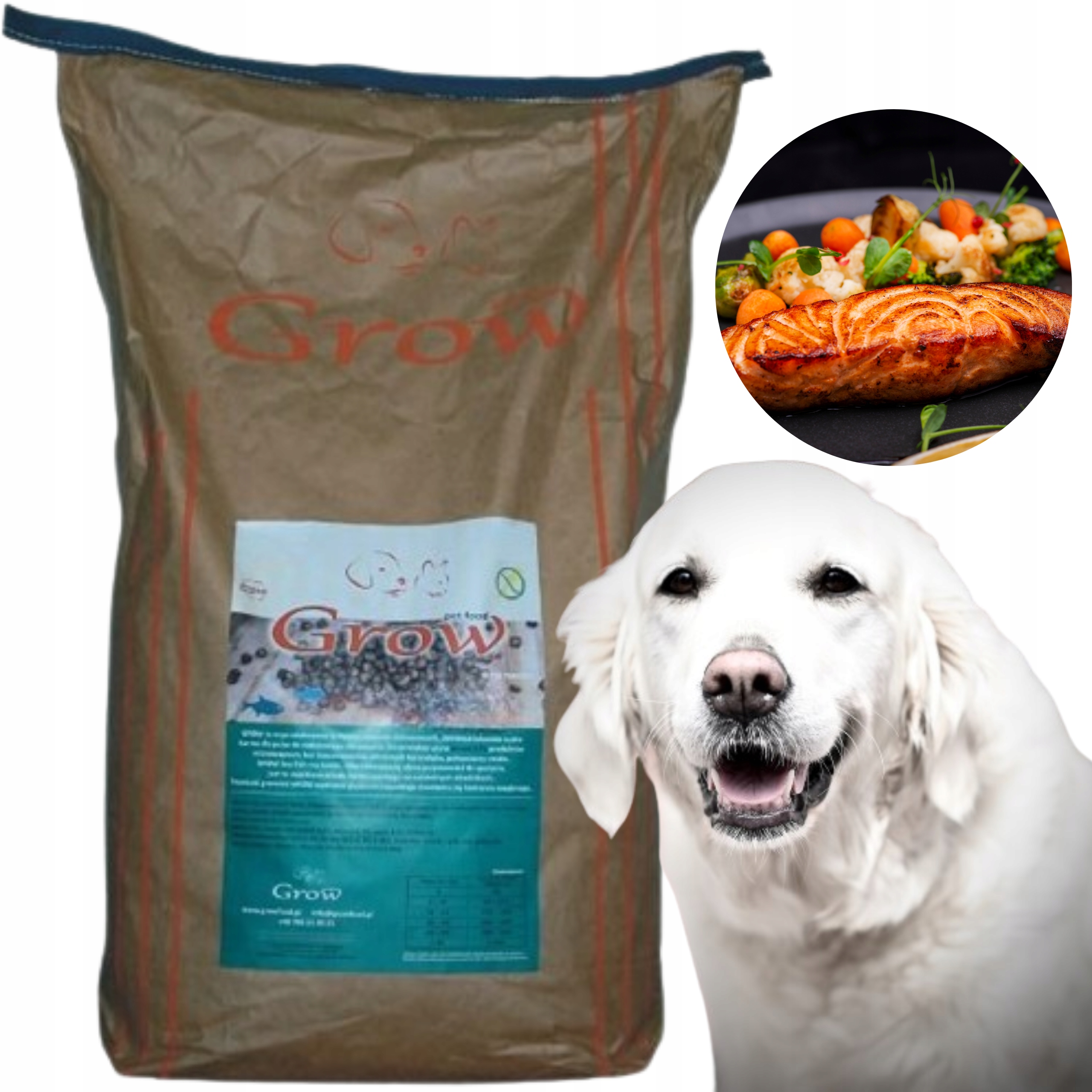 Levně Grow Ryba Mořská Junior L Suché Krmivo pro štěňata 14 kg