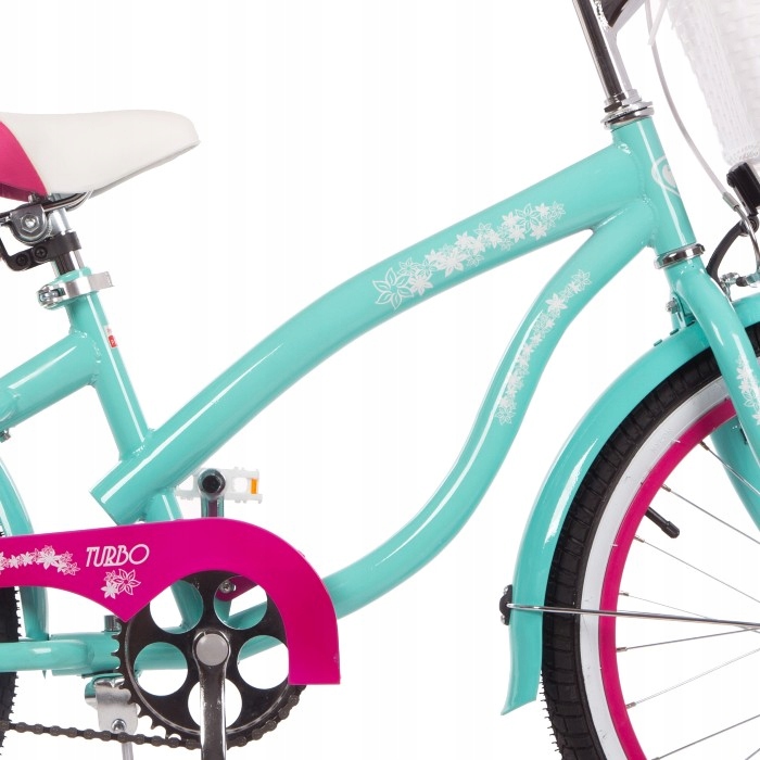 POLSKI ROWER DZIECIECY 20" CRUISER ROWEREK DLA DZIEWCZYNKI + STOPKA Model Cruiser 20 miętowo - różowy