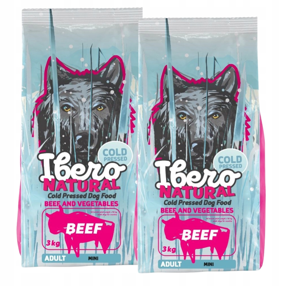 Levně Sada Ibero Cold Press Small Beef 2×3 kg dárek zubní kousátka