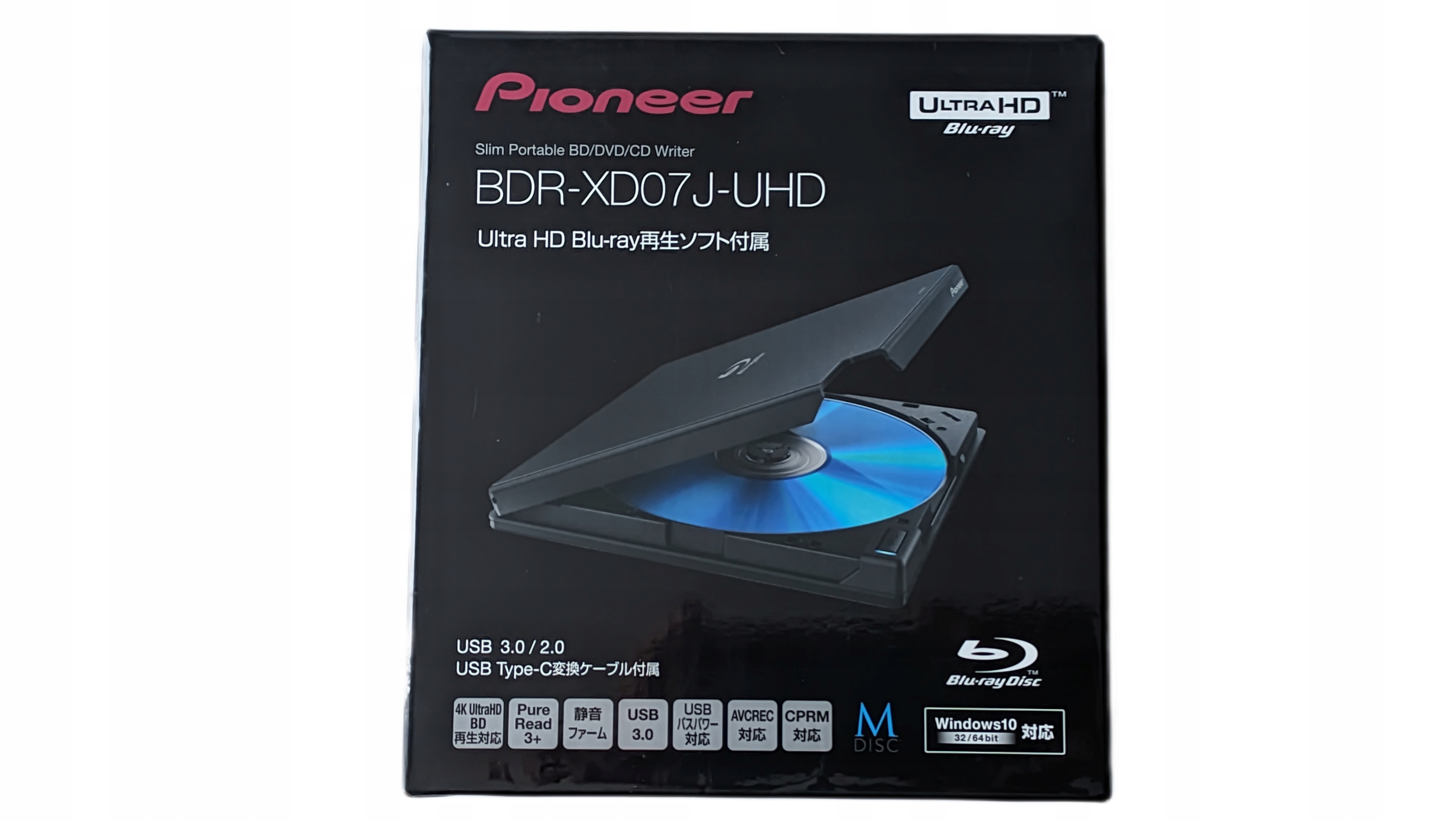 Pioneer Bdr XD07J Uhd M-Disc Nagrywarka Blu-ray zewnętrzna Usb 3.0 slim