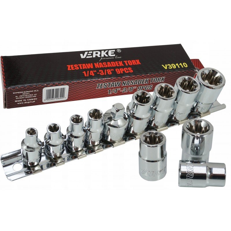 

Zestaw Nasadek Torx 1/4''-3/8'' 9 El Verke Premium