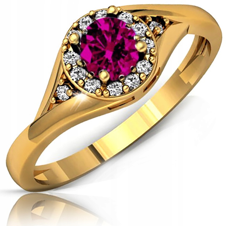 Złoty Pierścionek Zaręczynowy 585 14K 530R-1 r20