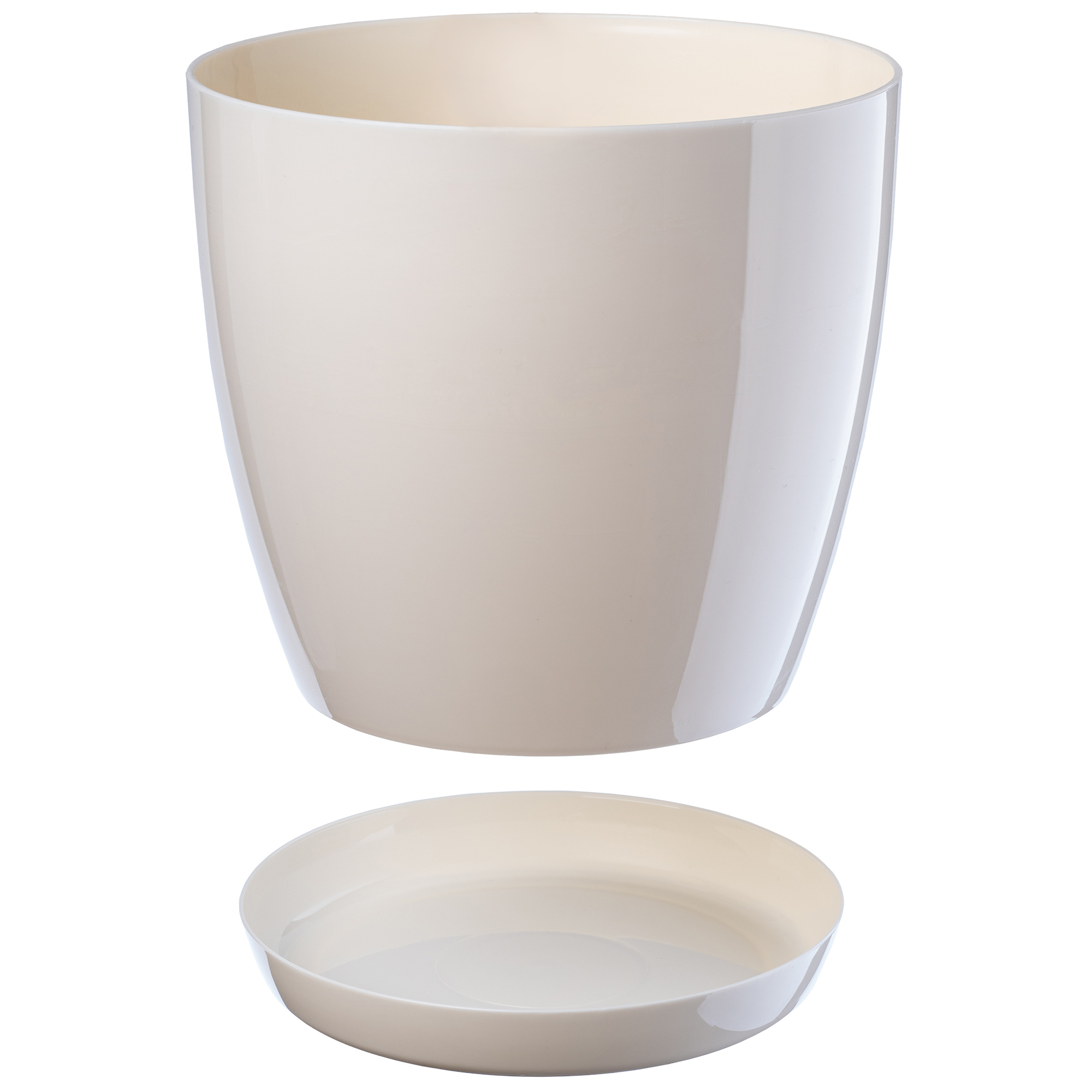 DONICZKA Z PODSTAWKĄ PLASTIKOWA OSŁONKA DONICA 20cm KREMOWA NA KWIATY KADAX Długość (cm) 20 cm