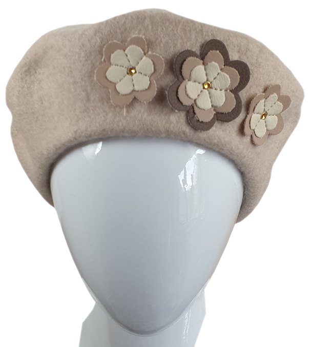 

Beret klasyczny wełniany w stylu francuskim