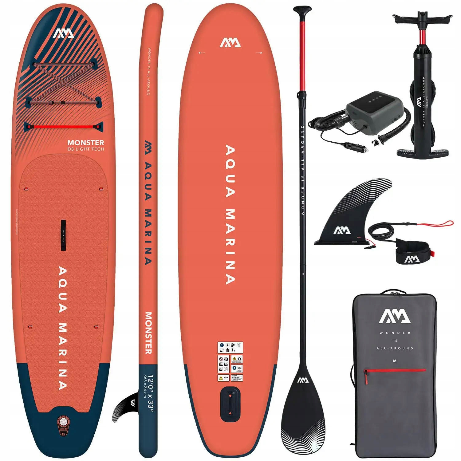 Deska Sup Aqua Marina Monster 12'0" Sky Glider Pompka Elektryczna Pbg 6