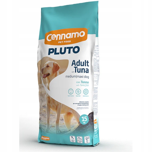 Levně Pluto Dospělý Pes Střední Maxi Tuňák 15 Kg * Cennamo *