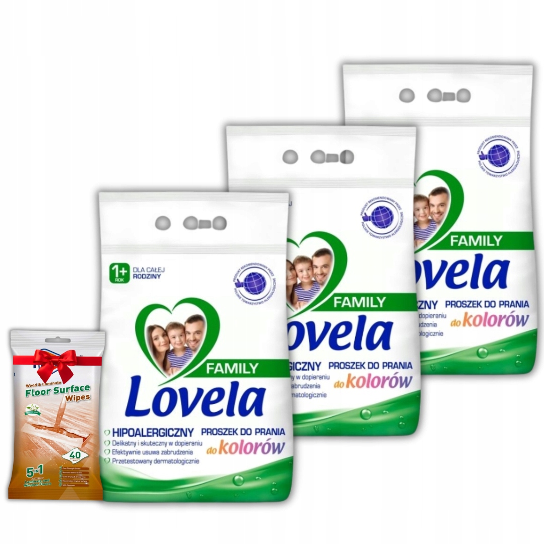 Lovela Barevný prášek pro rodiny 2,1 kg x 3 Dárek
