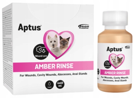 Levně Aptus Amber Rinse prostředek na promývání ran pro psa a kočku 4 x 60 ml