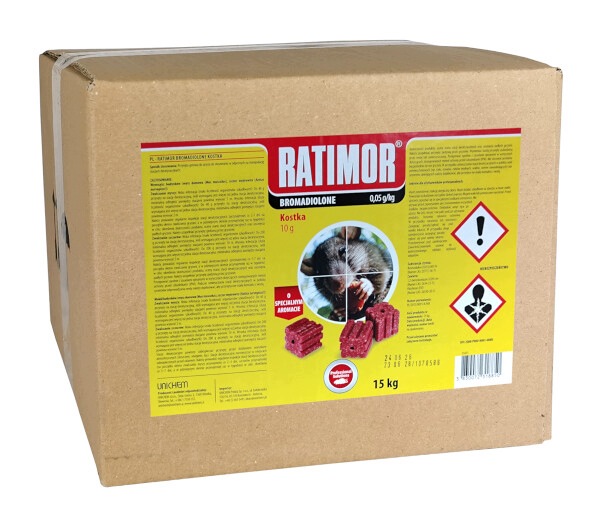 Ratimor bromadiolone czerwone Kostki 10 g trutka na Myszy Szczury 15 kg