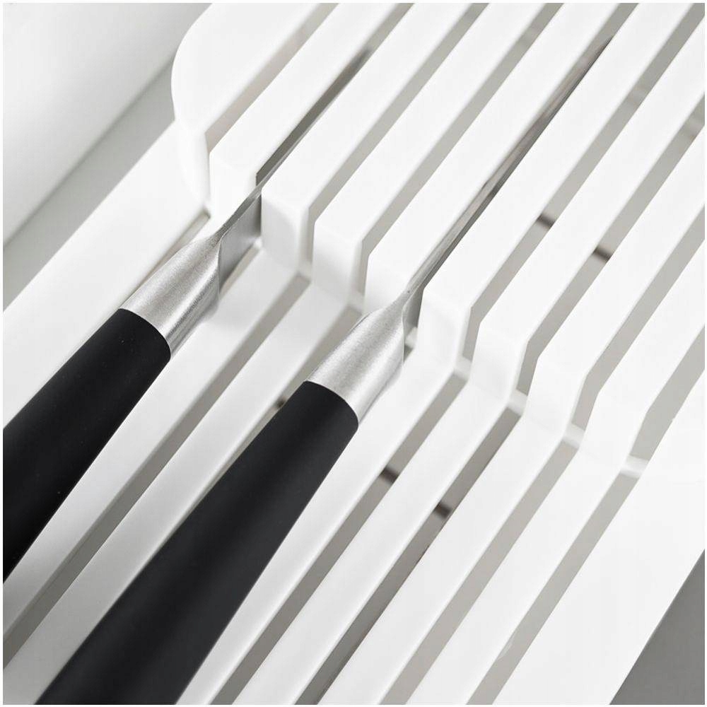 Organizer wkład do szuflady na noże kuchenne pudełko pojemnik stojak Kolor biały