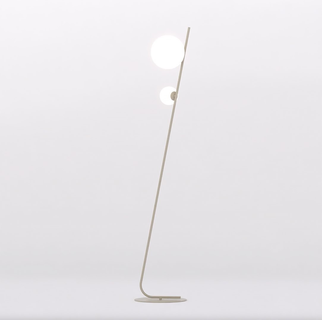 Podlahová lampa Mokka v minimalistickom štýle s geometrickým sklom