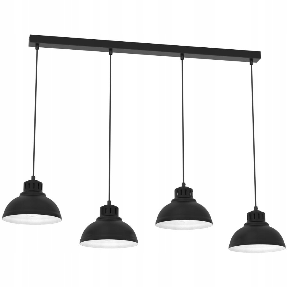 Černá čtyřbodová závěsná lampa na liště Sven 9095 Luminex