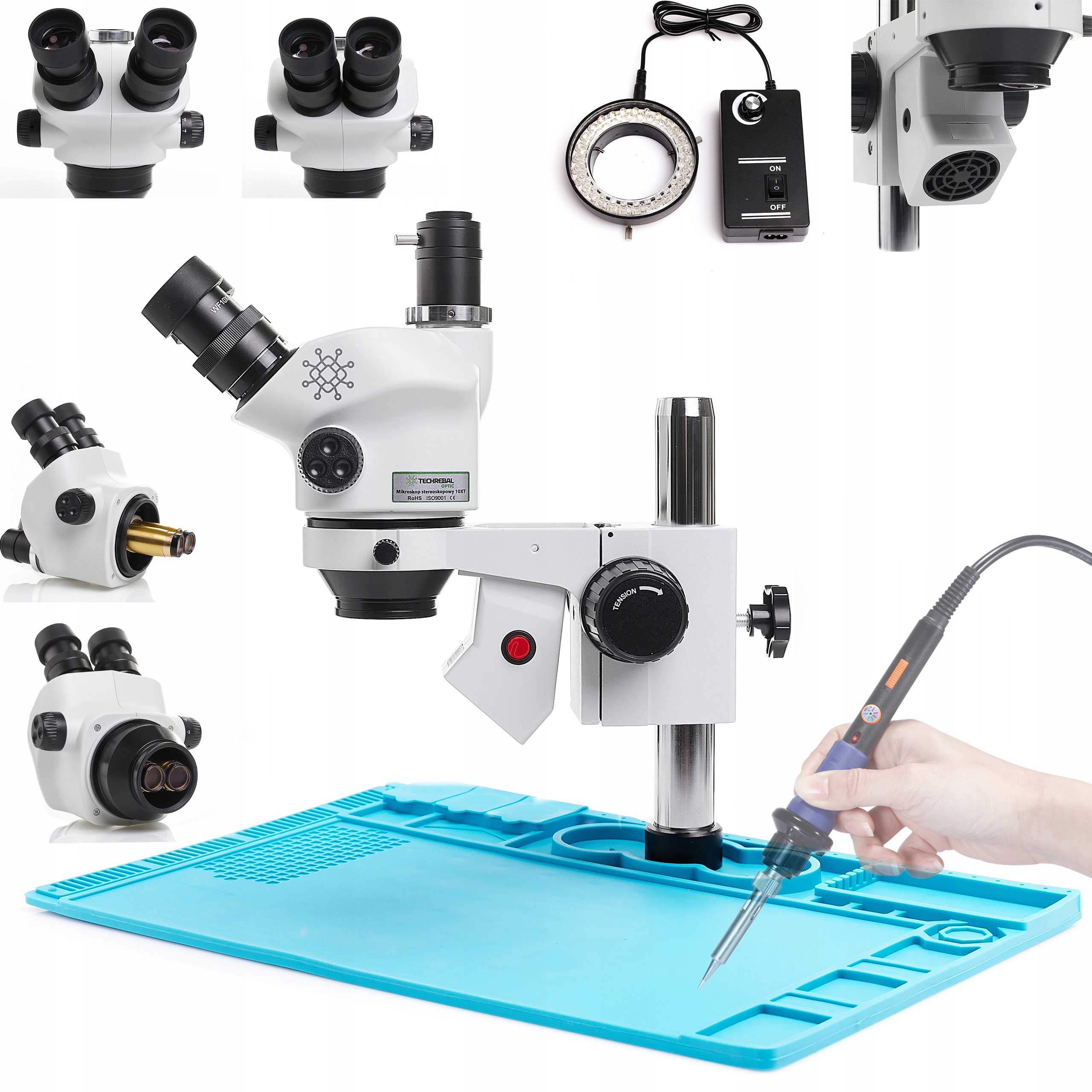 Trinokulární Stereoskopický Mikroskop Techrebal 10XT, Odsávání Par