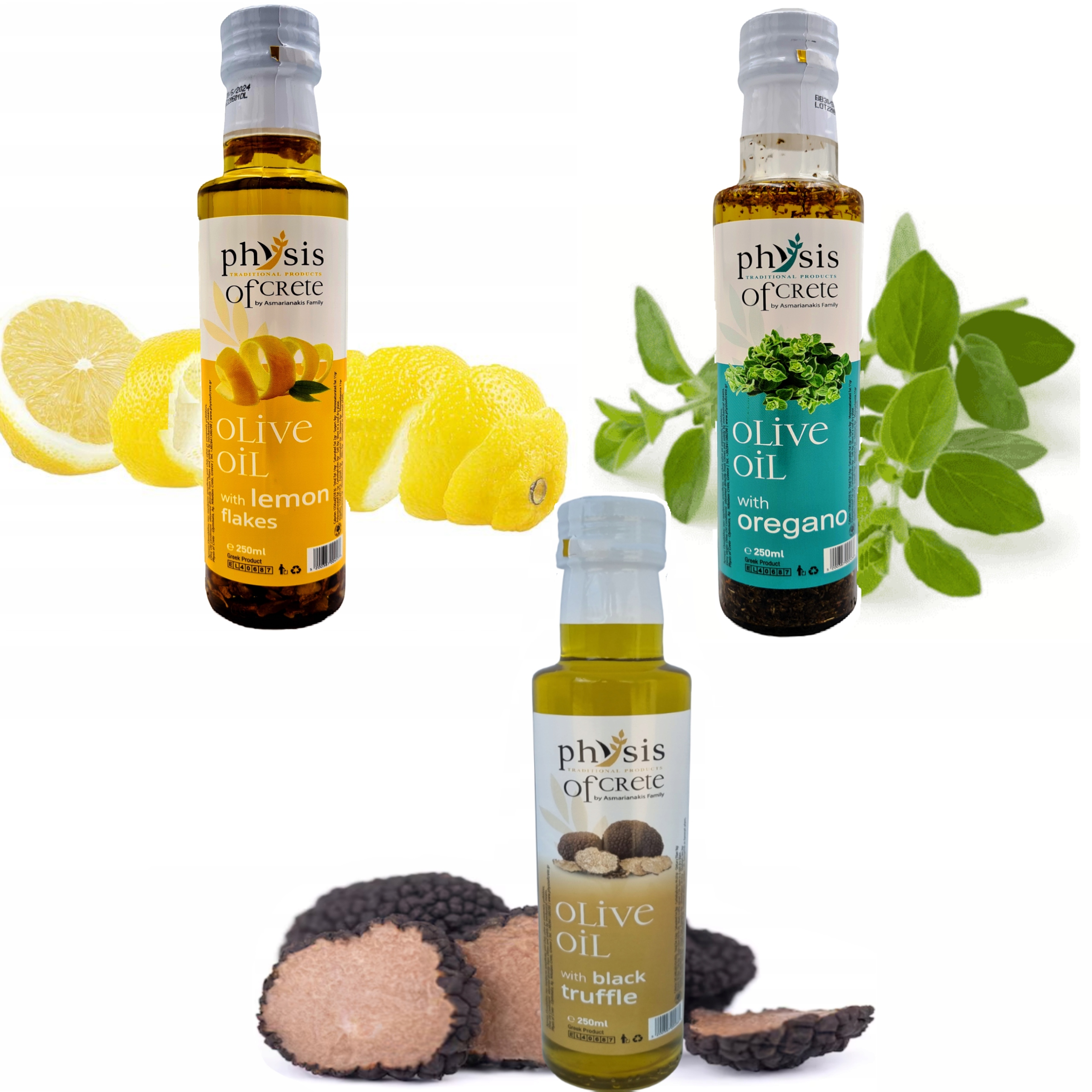 Levně Extra panenský olivový olej 3x250 ml z Řecka Physis of Crete Chuťové oleje