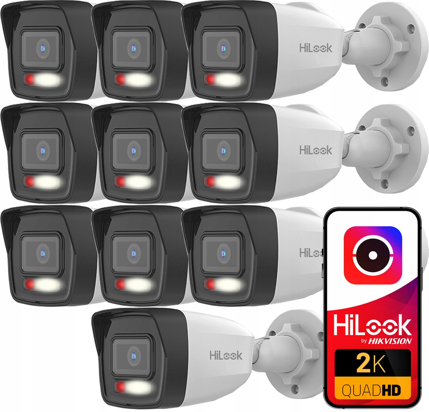 Sada Ip kamier 4MPx 2K+ 4x IPCAM-B4-30DL HiLook od Hikvision Mikrofón