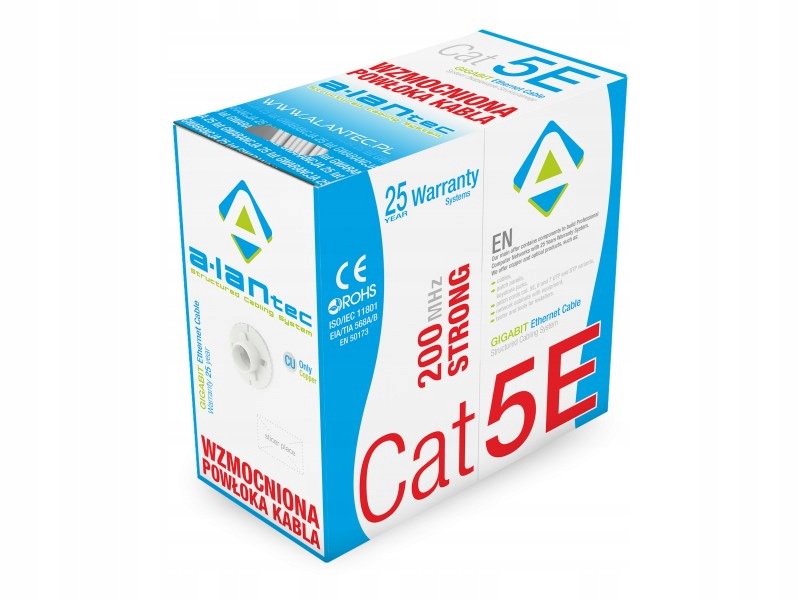 Kabel sieciowy A-lan Utp Cat5e 305 m szary (KIU5STR305)
