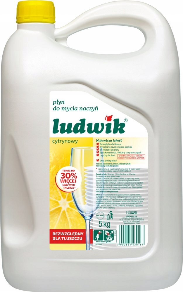 

Płyn do naczyń Ludwik cytrynowy 5kg