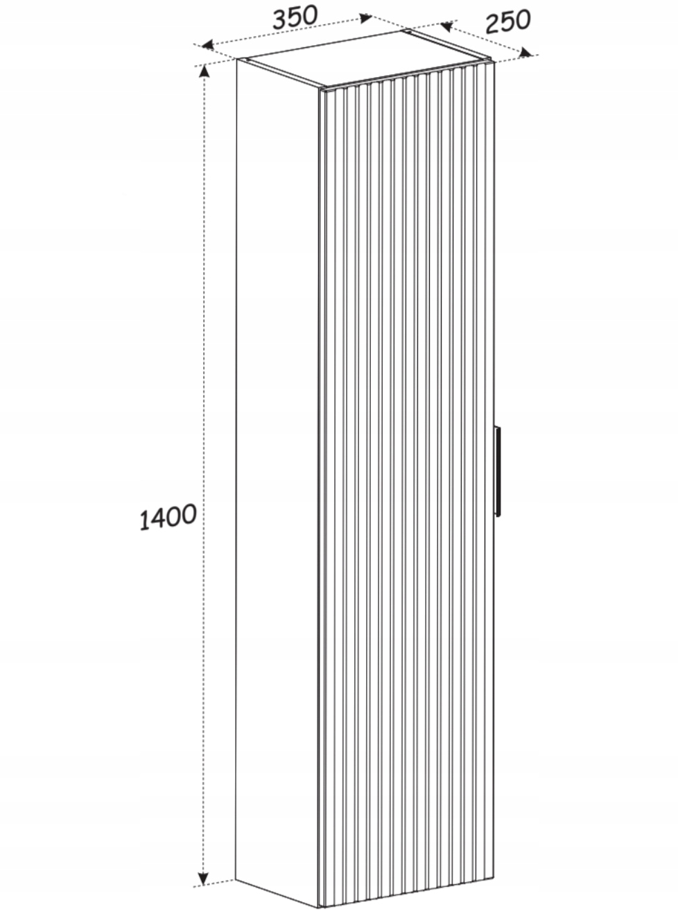Czarny Słupek Łazienkowy Wysoki 140 cm Szafka Marka Comad
