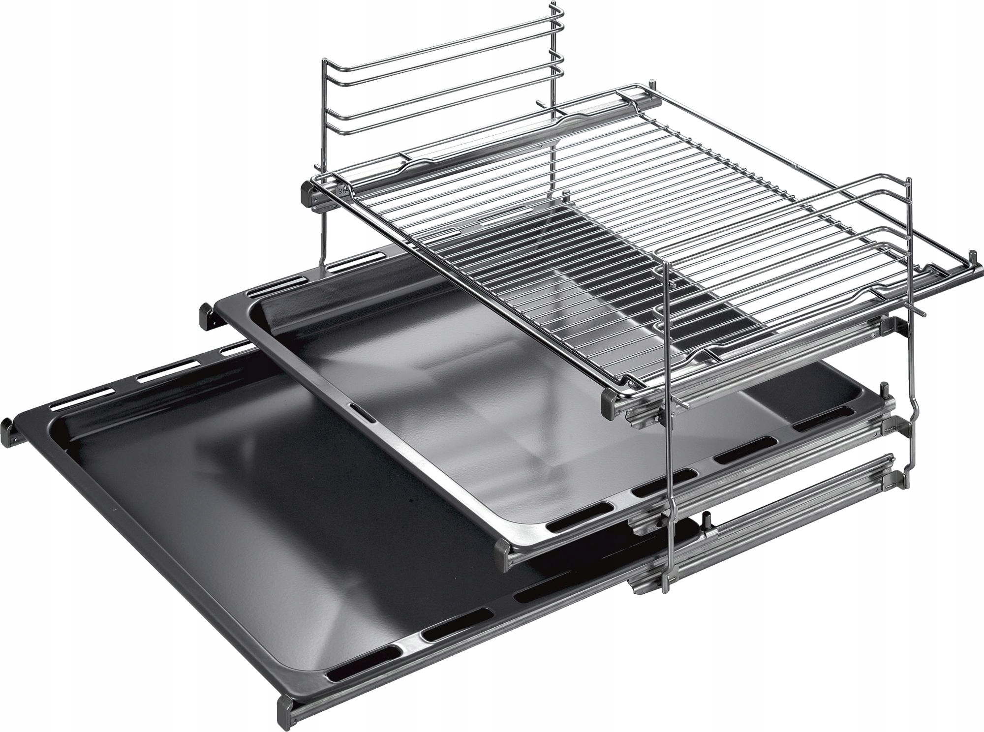 Teleskopowe prowadnice 3 poziomowe Bosch HEZ438301 aluminiowe akcesoria