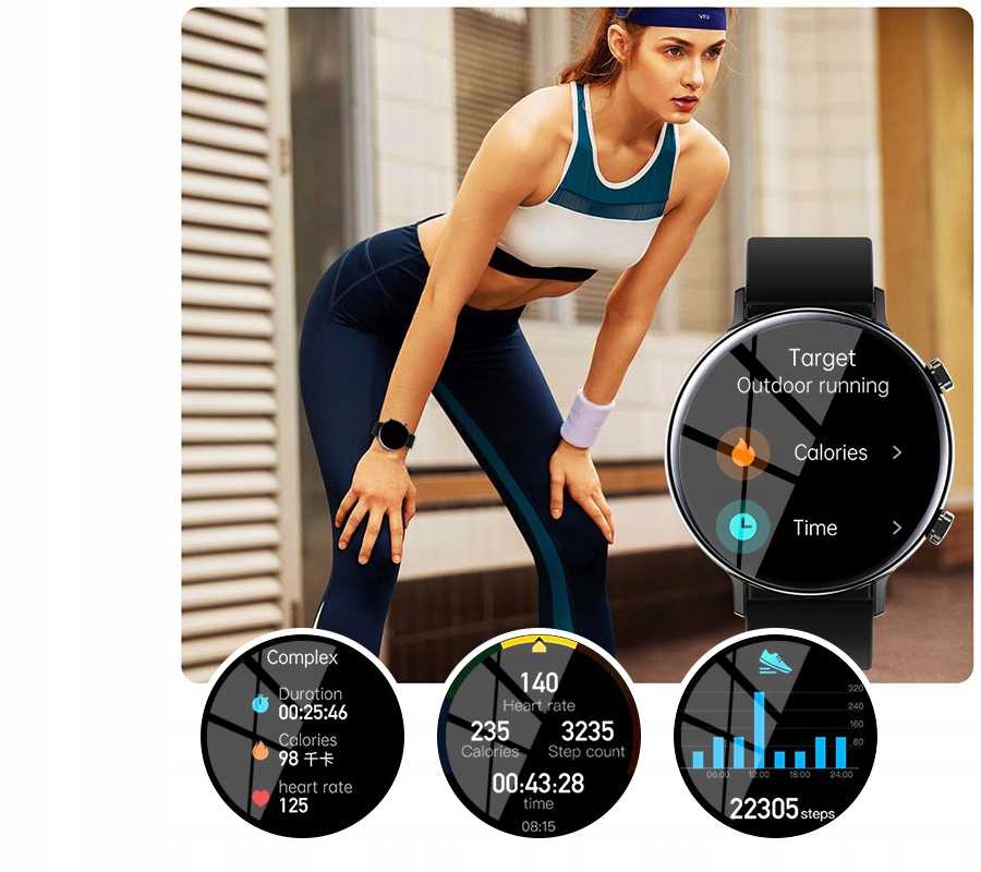 DAMSKI SMARTWATCH RUBICON ROZMOWY SMS EKG PULS RÓŻOWY SMART WATCH PRO Złącza USB typ A
