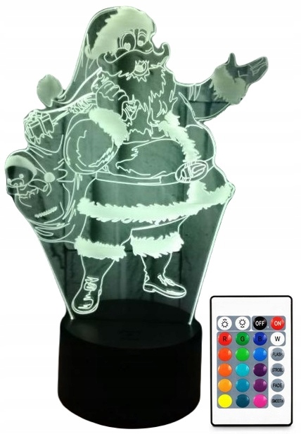 

Lampa 3D Led Usb Święty Mikołaj Lampka Noc Dziecka