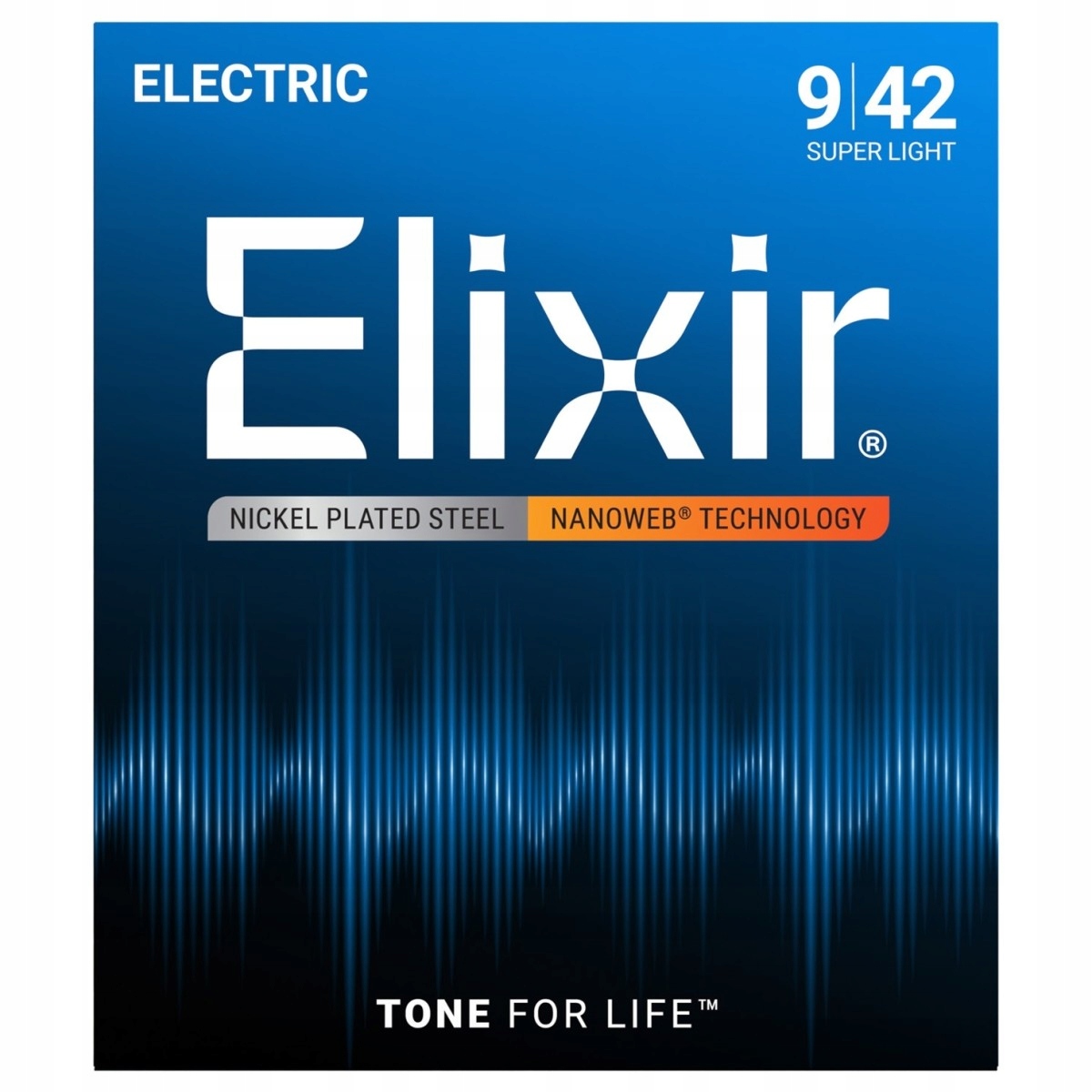 Elixir 12002 Nanoweb Nickel 9-42 Light struny do gitary elektrycznej