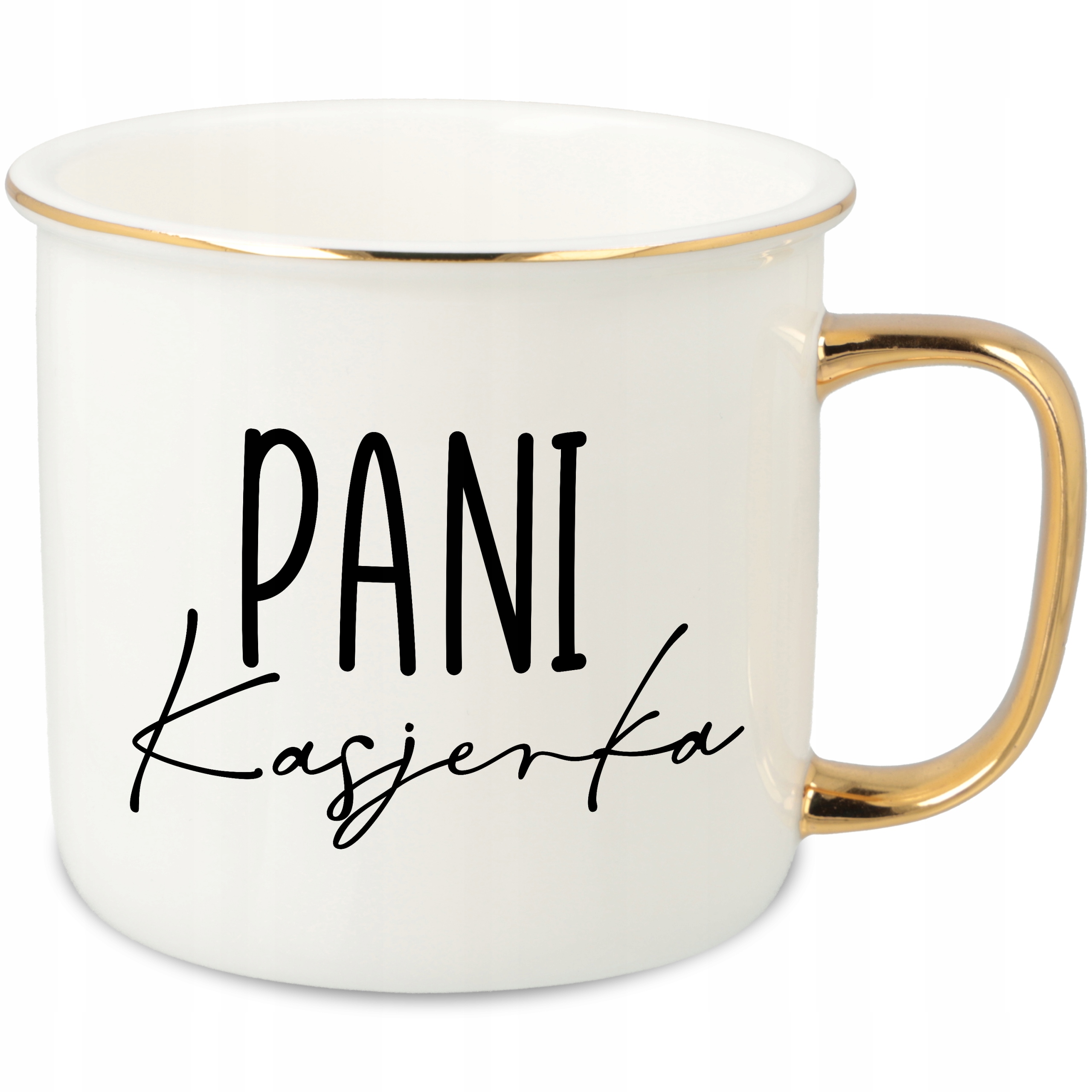 Hrnek Ucho Forma Zlatý Porcelánový Retro 280ML Dárek Pro Pokladníka Vzory