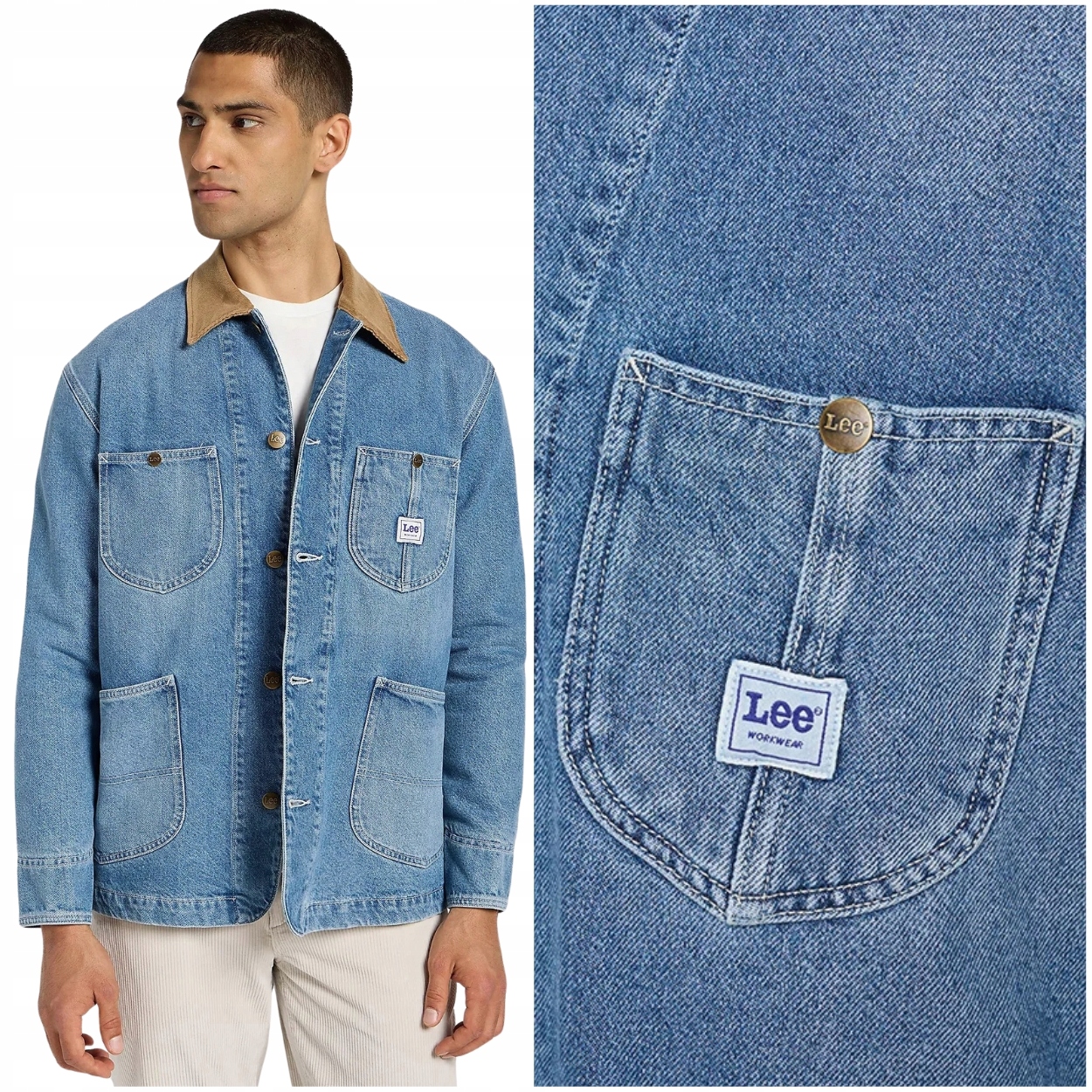 Lee Loose Loco Jacket Workwear zateplená volná džínová bunda katana S