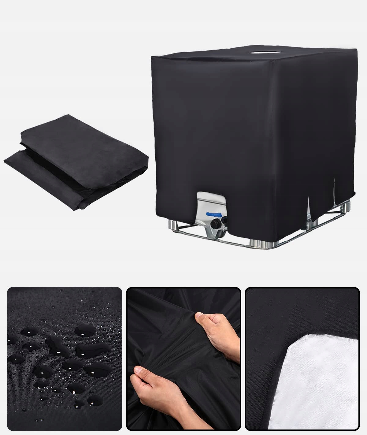 POKROWIEC PLANDEKA NA ZBIORNIK MAUZER BECZKA 1000L Średnica zewnętrzna 2 mm