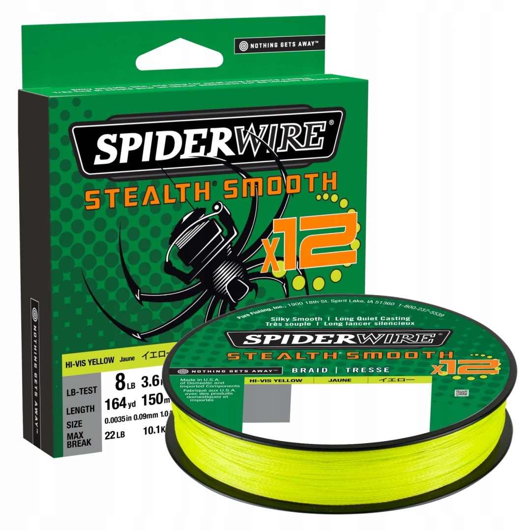 Spiderwire Plecionka x12 5,4kg 0,06mm 150m Żołty
