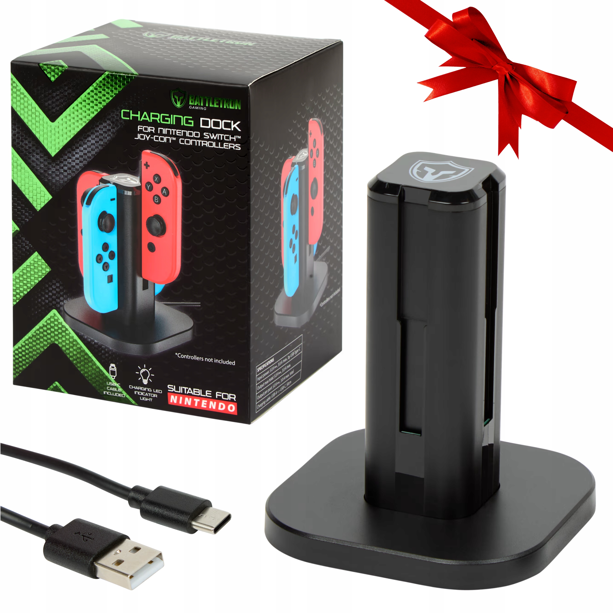 STACJA ŁADUJĄCA ŁADOWARKA DO KONTOLERÓW PADÓW NINTENDO SWITCH NA KABEL 4