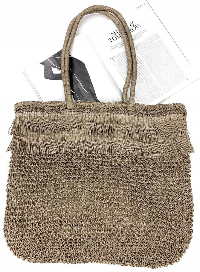 TORBA PLECIONA TOREBKA KOSZYK Z FRĘDZLAMI SHOPPER