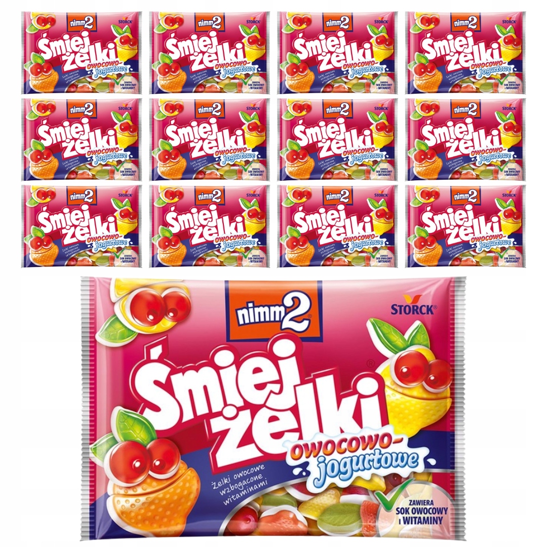 Levně nimm2 Śmiej Ovocné a jogurtové Želé Bonbony obohacené vitamíny 100g x 12 Ks