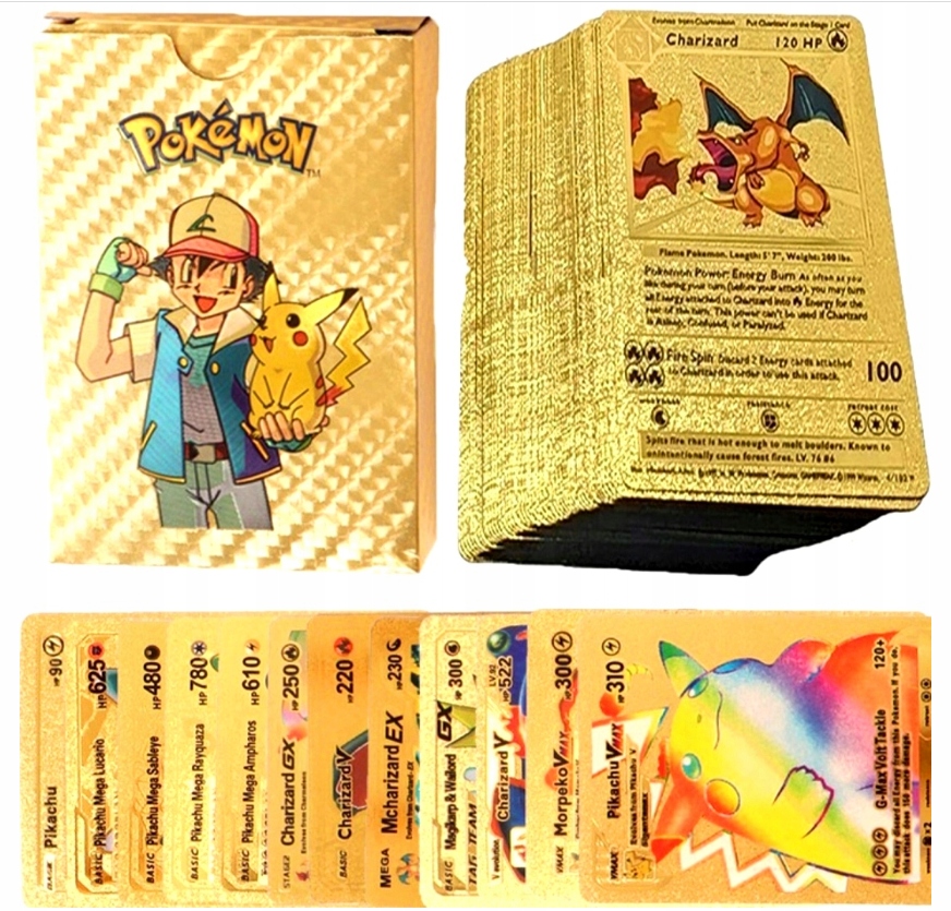 

Złote Karty Pokemon Kolekcjonerskie 55 szt