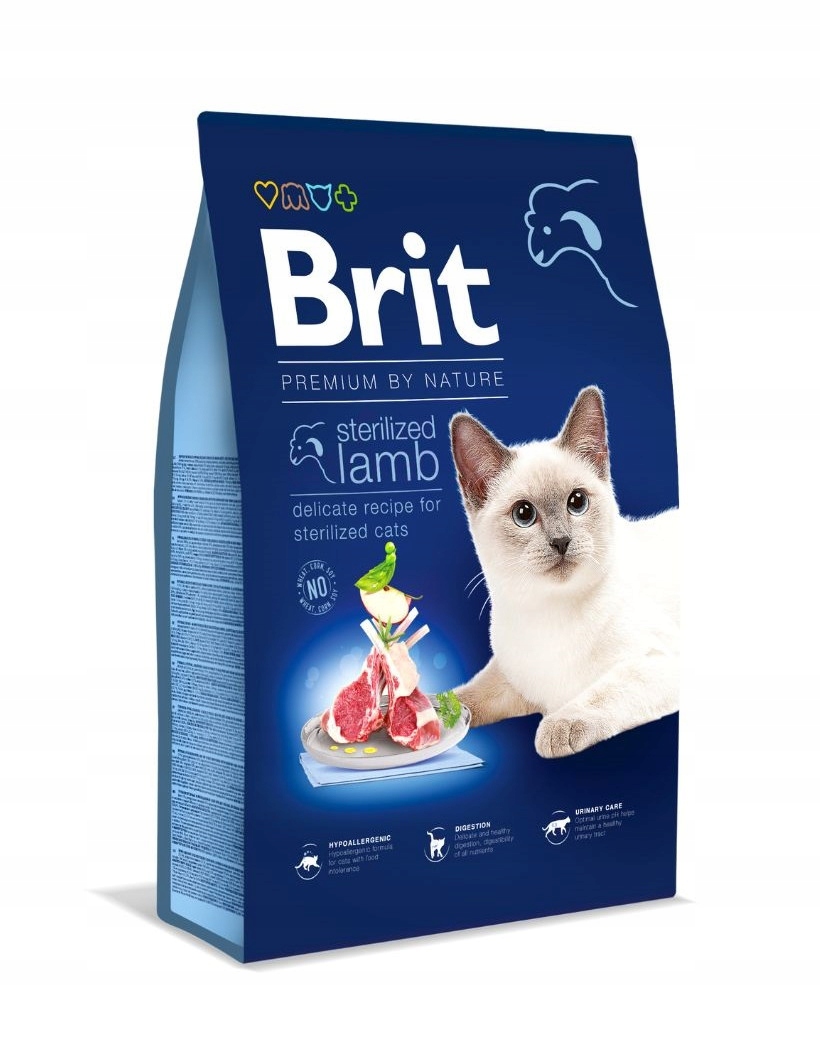 Levně Brit Premium by Nature krmivo pro sterilizované kočky jehněčí 8 kg