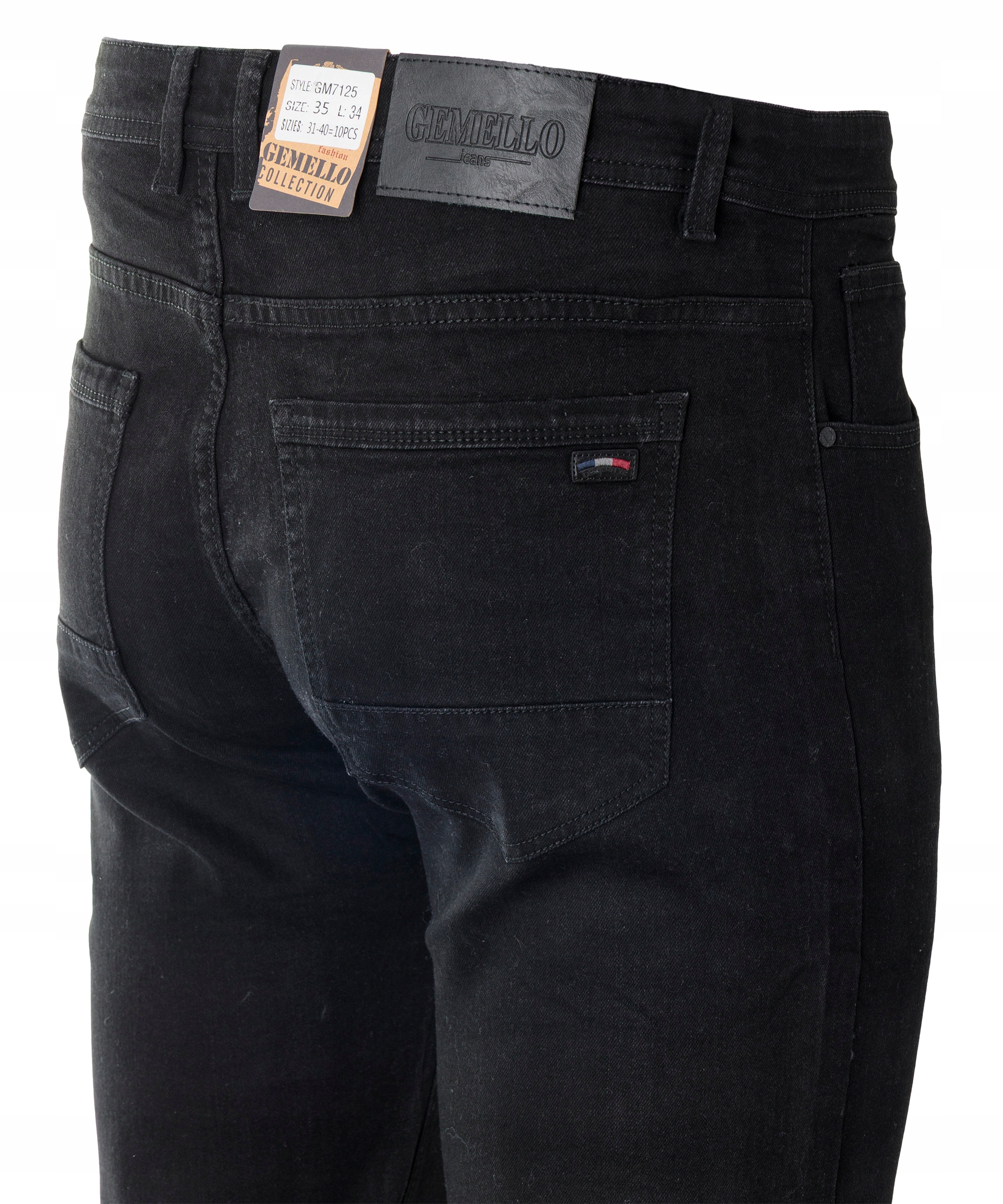 Jeansy dla mężczyzn Spodnie męskie Kolor Czarny Dżins Długie W36/34 88-98cm