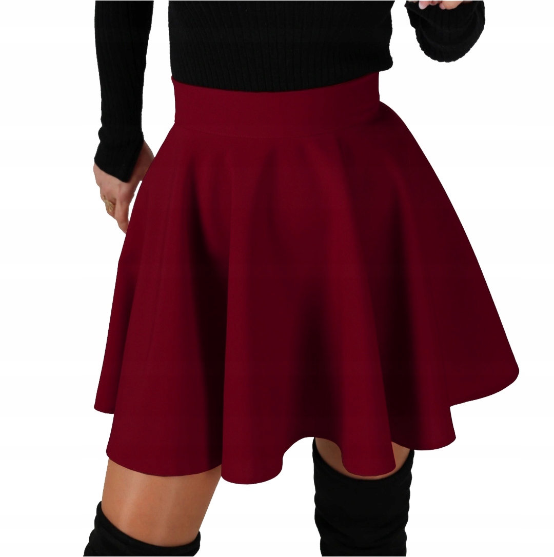 

XL bordowa Koło Mini spódnica zip 42