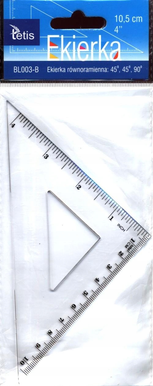 EKIERKA do Geometrii Kreślarska Matematyczna RÓWNORAMIENNA Przybory Szkolne Kod producenta ekierka równoramienna, przybory geometryczne