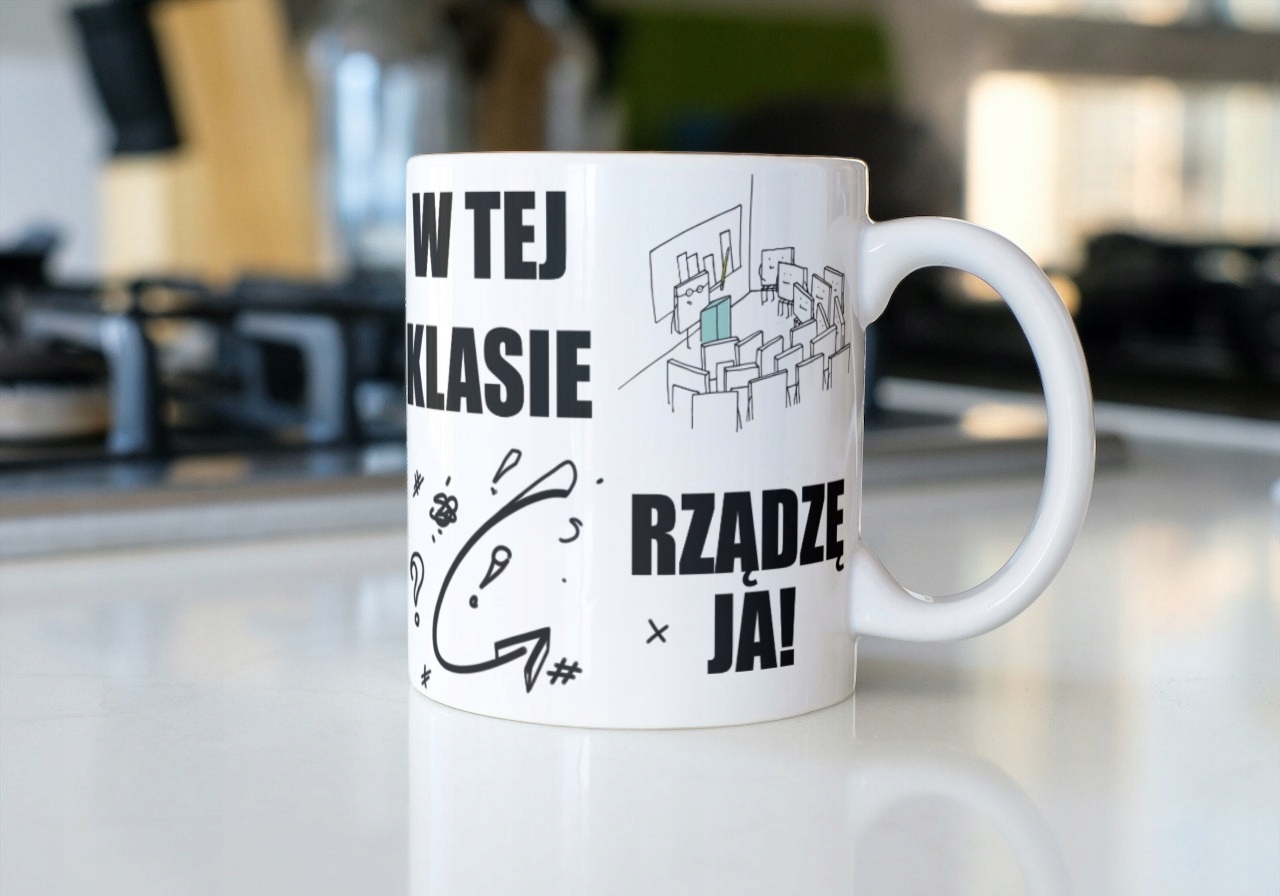 Kubek prezent na Dzień Nauczyciela Wychowawcy zakończenie Roku Szkolnego Informacje dodatkowe możliwość mycia w zmywarce