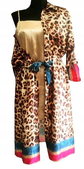 ELEGANCKI SZLAFROK NA GUZIKI Z PASKIEM - PODOMKA