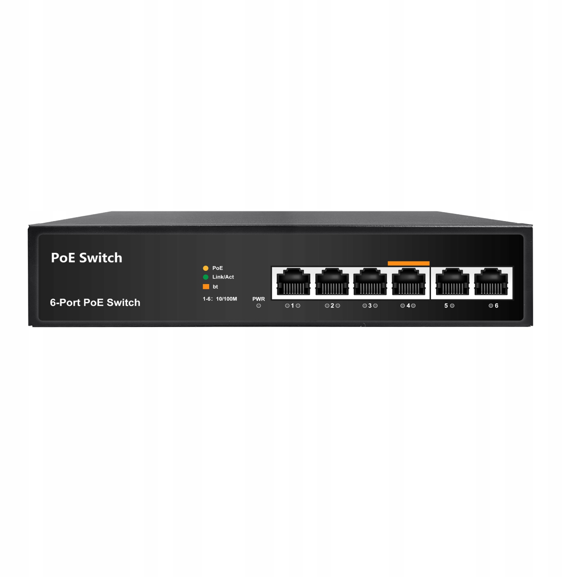Switch Poe do kamer Ip 4x Poe 2x Uplink 100Mb 60W