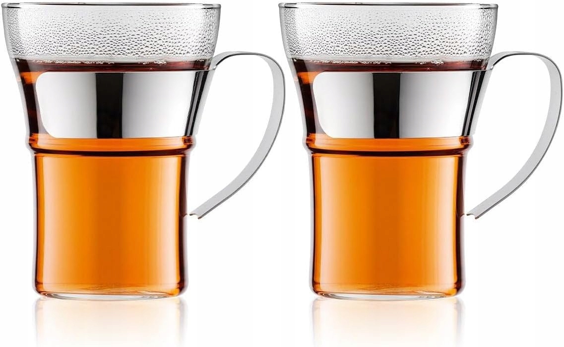 Bodum Assam Sklenice Na Kávu 2x350ML Držák Nerezová Ocel Sada
