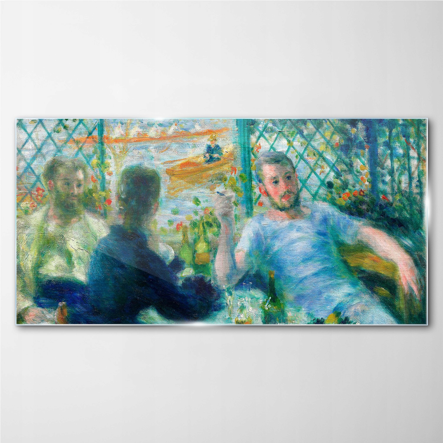 

Foto-obraz szklany Kwiaty łodzie ludzie 140x70 cm