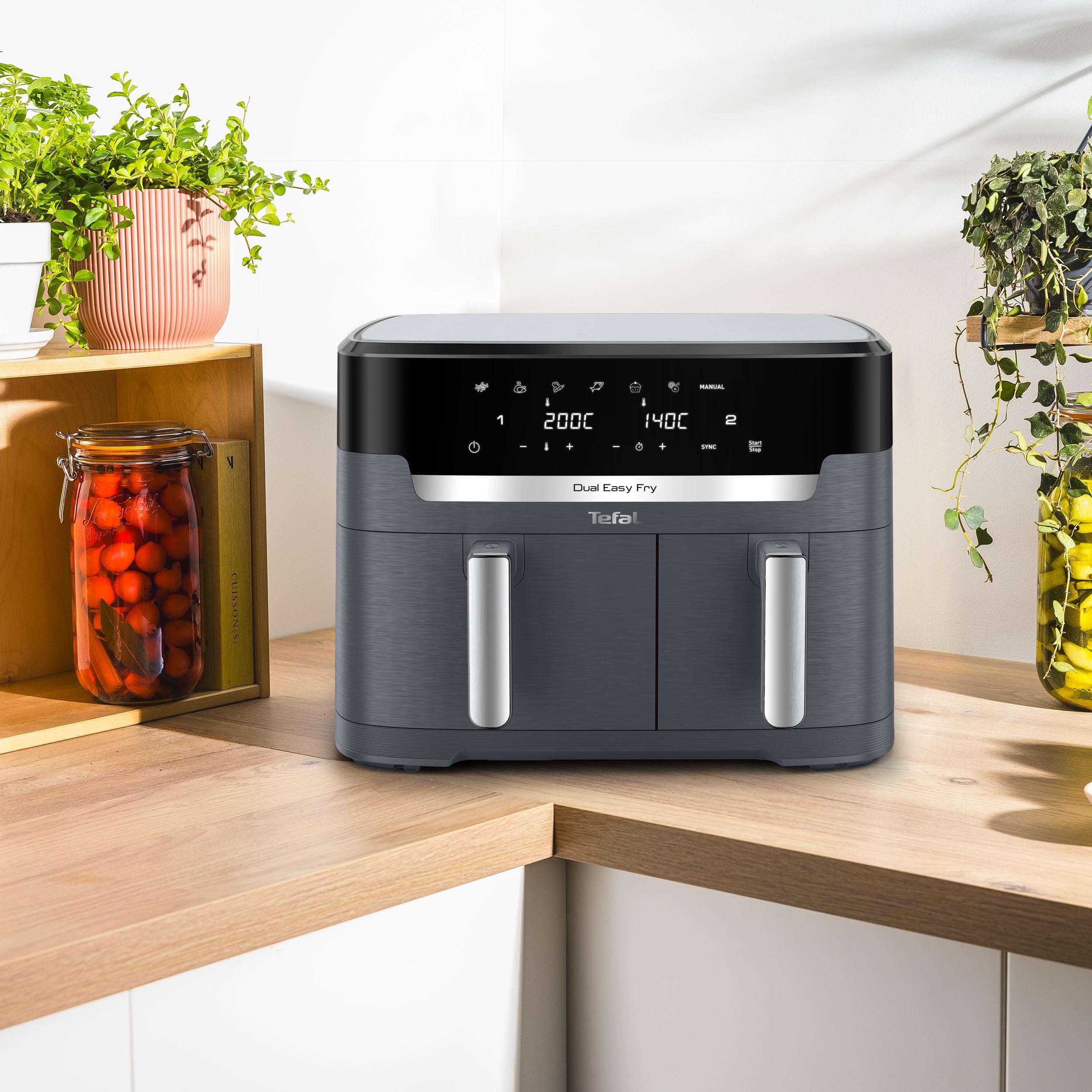 TEFAL Dual Easy Fry XXL Frytkownica Beztłuszczowa 11L 7 Programów Szara — miniatura 2