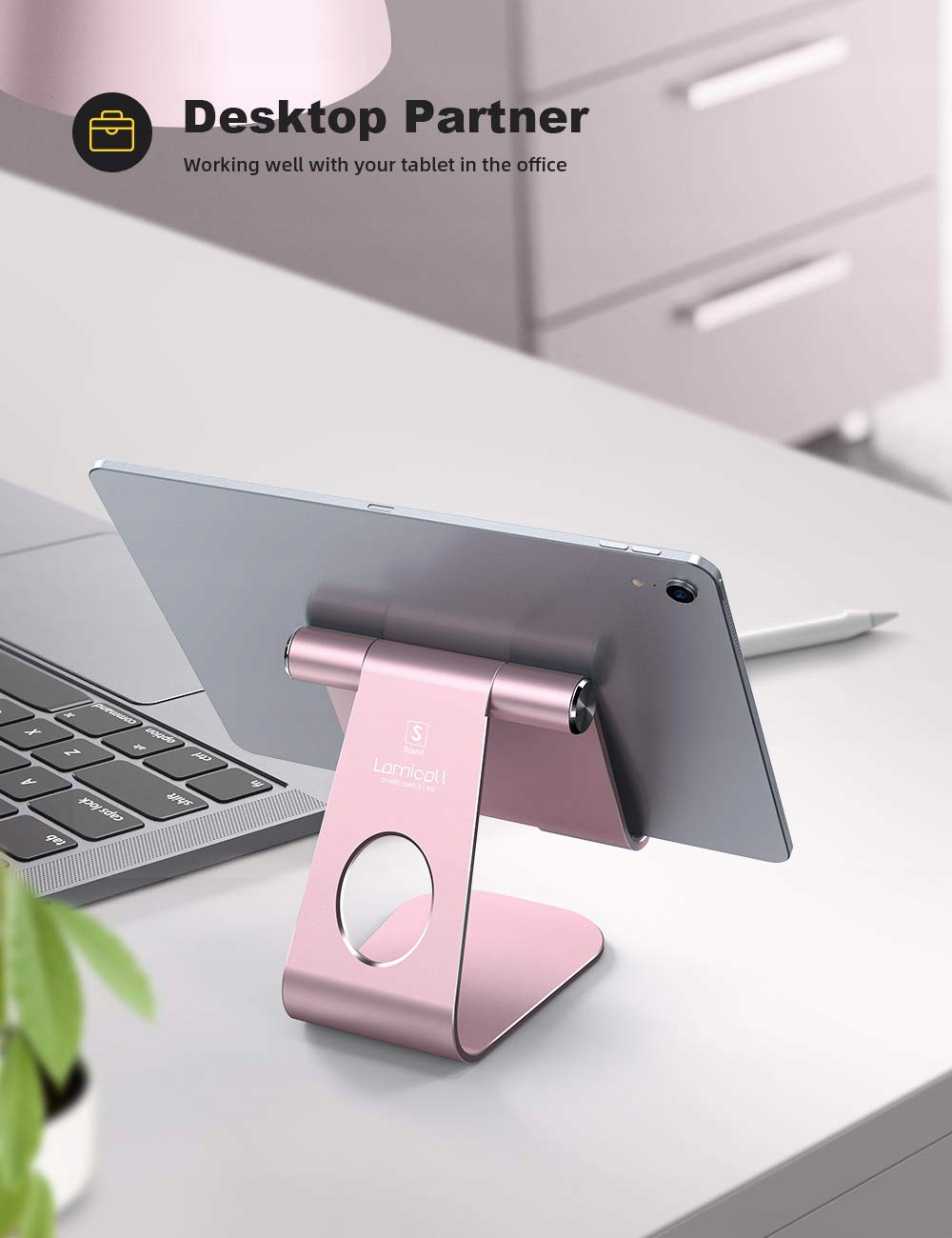 LAMICALL Stojak Na Tablet Regulowany Uniwersalny Dla iPad Samsung 4.7-13" — miniatura 2