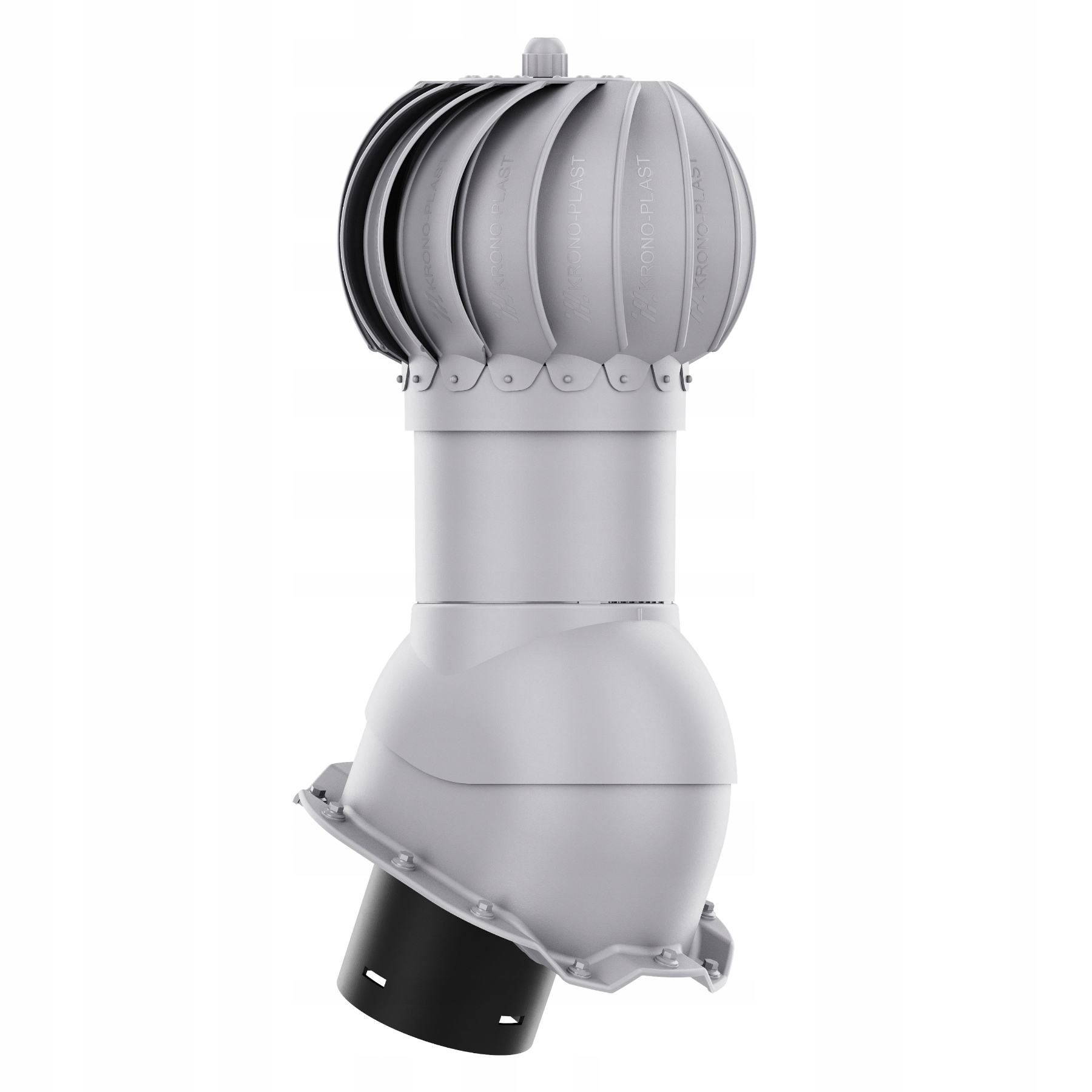 Větrací komín Otočný kulový fi150 Trapez T14 Světle Šedý 7036