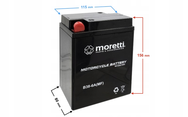 AKUMULATOR MORETTI AGM (GEL) MB38-6A